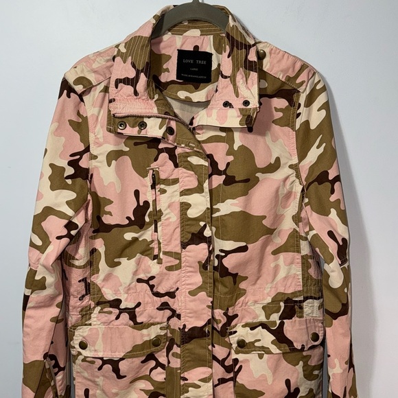 Love Tree Jacket Pink Camo Utility‎ in Size L  NWT - Picture 2 of 16